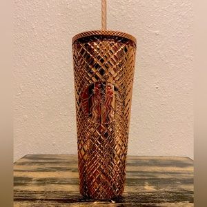 Starbucks Winter 2023 jeweled ROSE GOLD tumbler brand new never used OBO